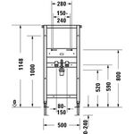 Duravit Waschtisch-Element DURASYSTEM 500x1148mm, Standard, Trockenbau