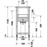 Duravit Waschtisch-Element DURASYSTEM 500x1148mm, Spezial, Trockenbau