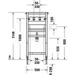 Duravit Waschtisch-Element DURASYSTEM 500x1148mm, für Wandarmatur, Trockenbau