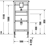 Duravit Urinal-Element DURASYSTEM 500x1148mm für UP-Druckspüler Trockenbau