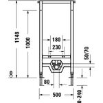 Duravit Wand-Bidet-Element DURASYSTEM 500x1148mm, Trockenbau