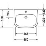 Duravit Waschtisch D-CODE MED o ÜL m HLB 650x500mm 1 Hahnloch weiß
