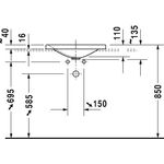Duravit Einbauwaschtisch P3 Comforts o ÜL HLB 550x360mm ohne Hahnloch weiß WG
