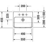 Duravit HEBWT ME by Starck m ÜL m HLB 550x455mm 3 Hahnlöcher weiß