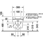 Duravit Wand-WC P3 Comforts RIMLESS ti. 380x570mm SensoWash HG weiß
