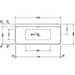 Duravit Badewanne P3 Comforts Ecke li 1800x800mm 2 Rückenschrägen weiß