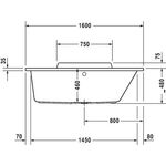Duravit Rechteck-Whirlwanne DURASTYLE 130 l 160x70 we 1 RS rechts Jet-System