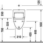 Duravit Urinal STARCK 3 330x350mm Zul v ob o Fliege HG weiß