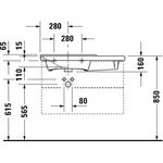 Duravit Möbelwaschtisch P3 Comforts Be li m ÜL HLB 850x500mm o Hahnloch weiß