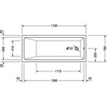 Duravit Whirlwanne VERO AIR 1700x700 Einbauversion 1 RS we Air-Sys.