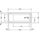 Duravit Whirlwanne VERO AIR 170x75 Einbauversion 1 RS we Air-System