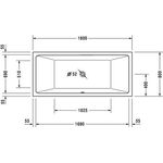 Duravit Whirlwanne VERO AIR 180x80 Einbauversion 2 RS we Air-System