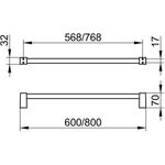 Keuco Badetuchhalter SMART.2 600mm vc KEUCO