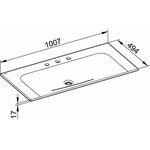 Keuco Keramik-Waschtisch X-LINE 1007x17x494mm m 3L-Boh we KEUCO