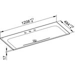 Keuco Keramik-Waschtisch X-LINE 1208x17x494mm m 3L-Boh we KEUCO