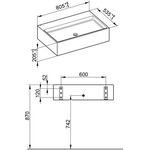 Keuco Keramik-Waschtisch EDITION 90 805x205x535mm sch-gr o HL-boh KEUCO