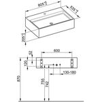 Keuco Keramik-Waschtisch EDITION 90 805x205x535mm ant m 1L-Boh KEUCO