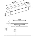 Keuco Mineralguss-Waschtisch EDITION 90 1208x205x535mm we o HL-boh KEUCO