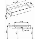 Keuco Mineralguss-Waschtisch EDITION 90 1208x205x535mm we m 1L-Boh KEUCO