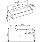 Keuco Mineralguss-Doppel-WT EDITION 90 1208x205x535mm we m 2x1L-Boh KEUCO