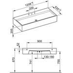 Keuco Mineralguss-Waschtisch EDITION 90 1208x205x535mm we m 3L-Boh KEUCO