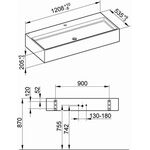 Keuco Keramik-Waschtisch EDITION 90 1208x205x535mm we m 1L-Boh KEUCO