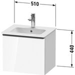 Duravit Waschtischunterbau D-NEO 440x510x402mm, 1 Auszug weiß matt