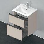 Duravit Waschtischunterbau D-NEO 625x510x402mm 1 Ausz. 1 Schubk. taupe