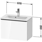 Duravit Waschtischunterbau D-NEO Compact 1 Auszug 440x610x372mm taupe