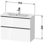 Duravit Waschtischunterbau D-NEO Compact 1 Ausz. 1 Schubk. 625x810x372mm we hgl