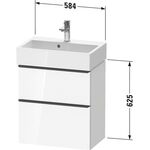 Duravit Waschtischunterbau D-NEO Compact 625x584x372mm 1 Ausz. 1 Schubk. grap ma