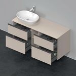 Duravit Waschtischunterbau D-NEO 644x1400x550mm 4 Schubk Be links taupe