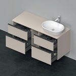 Duravit Waschtischunterbau D-NEO 644x1400x550mm 4 Schubk Be rechts taupe