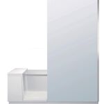 Duravit Badewanne SHOWER & BATH 170x75 Nische weiß Tür Spiegelglas links