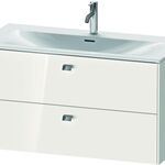 Duravit Waschtischunterbau BRIOSO Griffe chr 555x1020x479mm weiß hochglanz