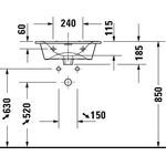 Duravit Handwaschbecken VIU 530x430mm m ÜL m HLB o Hahnloch weiß WG