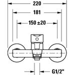 Duravit Einhebel-Wannenmischer A.1 Aufputz chrom