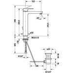 Duravit Einhebel-Waschtischmischer B.3 L mit Zugstangen-Ablaufgarnitur chrom