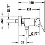 Duravit Einhebel-Brausemischer B.3 Aufputz chrom