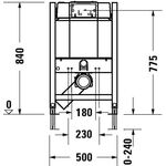 Duravit Wand-WC-Element DURASYSTEM 500x840mm, Basic, Trockenbau