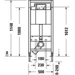 Duravit Wand-WC-Element DURASYSTEM 500x1148mm, Basic, Trockenbau