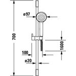 Duravit Brauseset m Handbr d= 97mm Bsta 700mm chrom