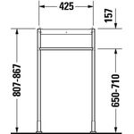 Duravit Metallkonsole STARCK 3 höhenverstellbar + 50mm, chrom