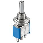 Kippschalter Miniatur, EIN – AUS – EIN, 3 Pins, blaues Gehäuse- VPE: 1