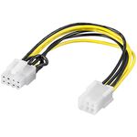 PC Grafikkarten Stromkabel/Stromadapter, PCI-E/PCI Express, 6 Pin zu 8 Pin, 0.21m- VPE: 1