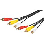Composite Audio-Video-Anschlusskabel, 3x Cinch mit RG59-Videoleitung, 1.5m- VPE: 1