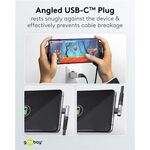 USB-C™-auf-USB-A-Textilkabel mit Metallsteckern (spacegrau/silber), 90°, 1 m, 1m- VPE: 1