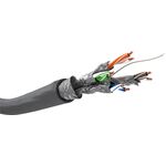 CAT 6 Netzwerkkabel, S/FTP (PiMF), grau, 100m- VPE: 1