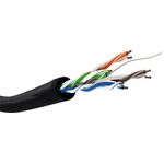 CAT 5e Outdoor Netzwerkkabel, U/UTP, schwarz, 100m- VPE: 1