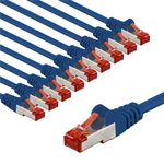 CAT 6 Patchkabel, S/FTP (PiMF), 3 m, blau, 10er-Set, 3m- VPE: 1